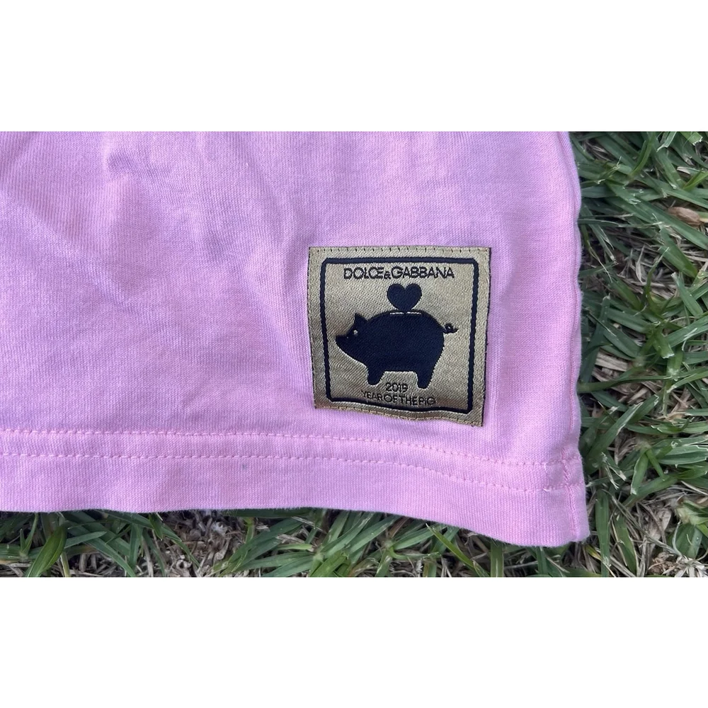 Dolce & Gabbana Pink YEAR OF THE PIG Tutu Ballet Top Cotton Girl’s 5Y T-shirt